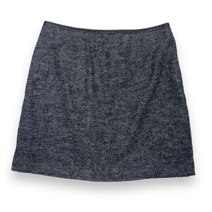 Madewell Heather Gray Wool Blend Mini Skirt with Faux Leather Trim Women’s size